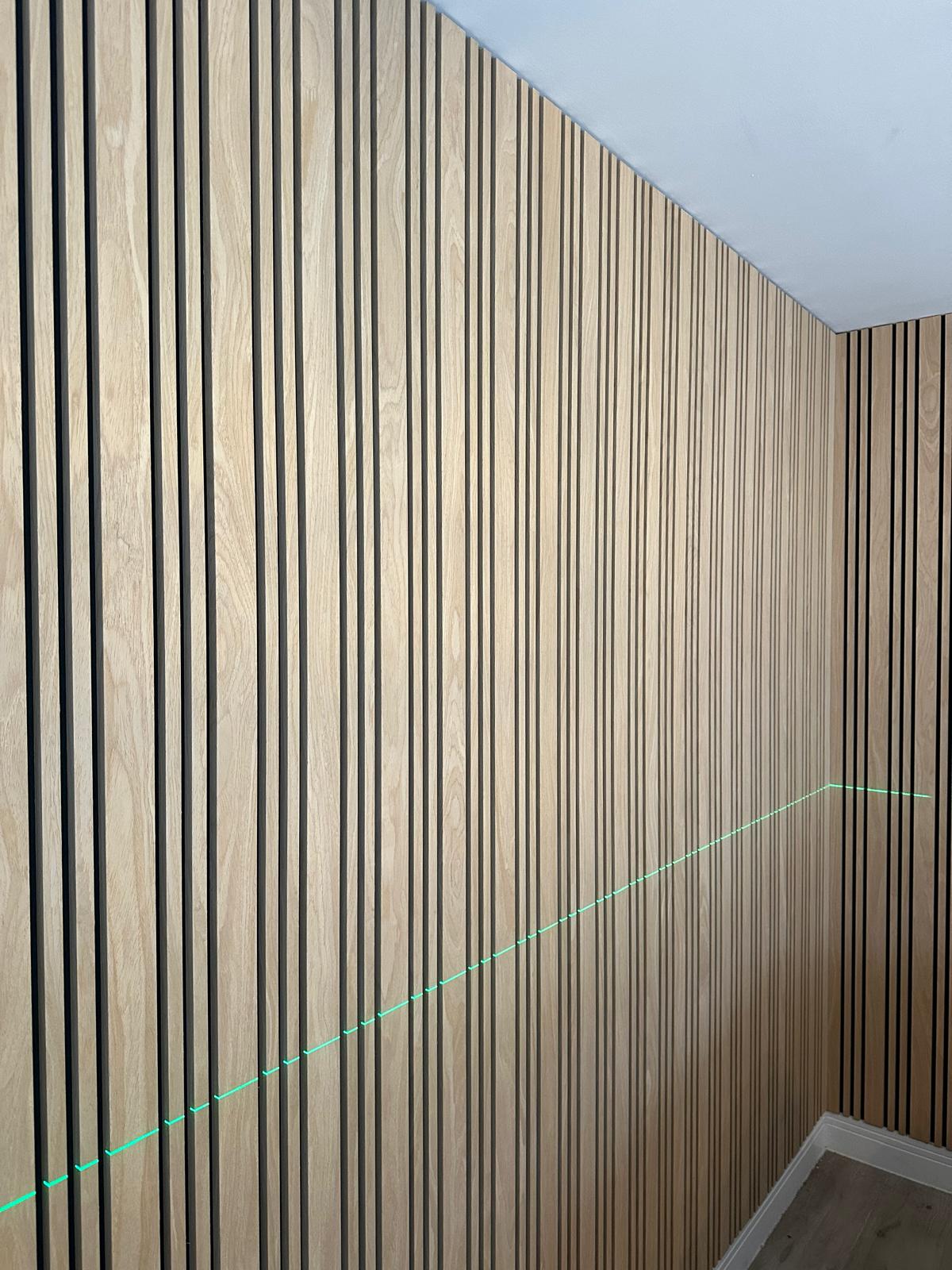 Vertical Wood Slat Feature Wall